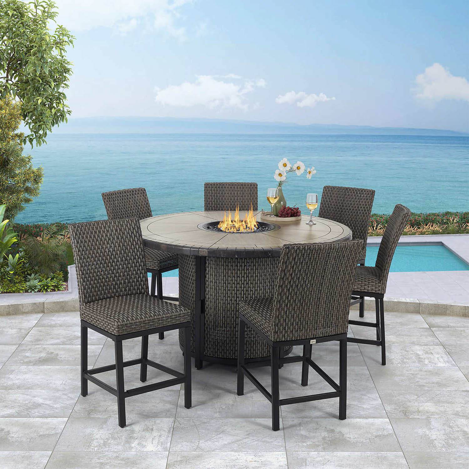 costco round patio table with fire pit