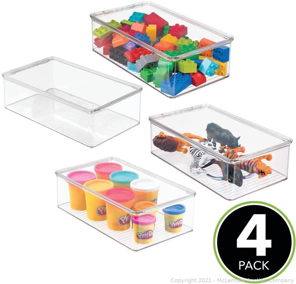 large plastic toy box with lid