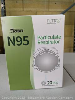 NIOSH N95 Round Respirator, 20 Masks (New)