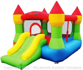 Bounceland Bounce House Castle with Basketball Hoop Inflatable Bouncer. Fun Slide. Safe Entrance Opening. UL Certified Strong Blower Included. 12 ft x 9 ft x 7 ft H. Kid Castle Party Theme Bounce House