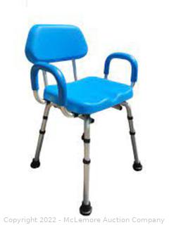 Platinum Health ComfortAble(tm) Deluxe Bath / Shower Chair PADDED with Armrests - SOLID BLUE - Commercial Quality. Parts Unverfied