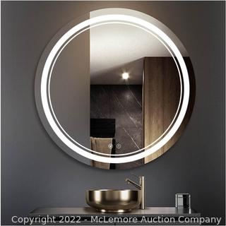<br>TETOTE dimmable LED round vanity mirror. fogproof. CRI90. IP54 waterproof. circle. wall-mounted mirror