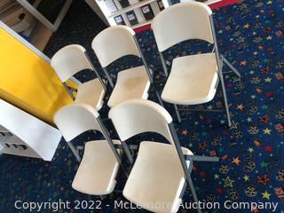 (5) Lifetime Plastic and Metal Folding Chairs
