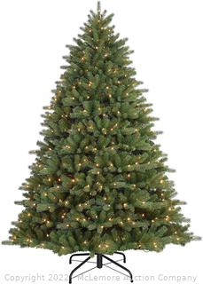 Puleo International 7.5 Foot Pre-Lit Premier Douglas Fir Artificial Christmas Tree with 800 UL Listed Clear Lights, Green