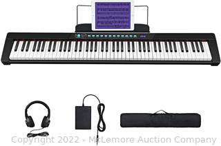 Starfavor 88-Key Beginner Digital Piano Electronic Keyboard with Semi-Weighted Keys, Sustain Pedal, Power Supply, Carrying Case, Electric Keyboard SEK-88A
