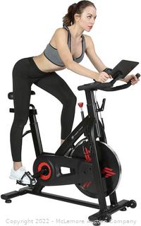 (Silver) Finer Form Indoor Exercise Bike - Belt-Driven Stationary Bike with Lower Resistance Settings for Better Recovery