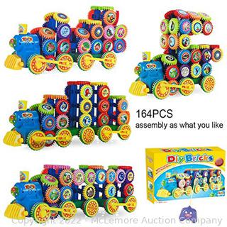 DIY Bricks Electronic RC Building Blocks Car Remote Controlled Train Gear Toys For Kid - 164pcs.(NEW IN BOX)