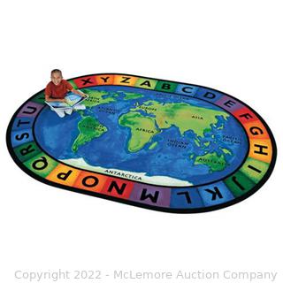 Carpets for Kids 4106 Printed Circletime Around The World Kids Rug Size: Oval 6'9" x 9'5",Multicolored
