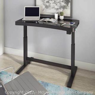 Tresanti 47" Powered Adjustable Height Desk - BLACK - 2 Outlets, 2 USB Ports - Adjusts from 29.4" to 47", Wireless Desktop Phone Charging, Dry Erase Top - NEW - $429 on Amazon - SEE LINK (New)