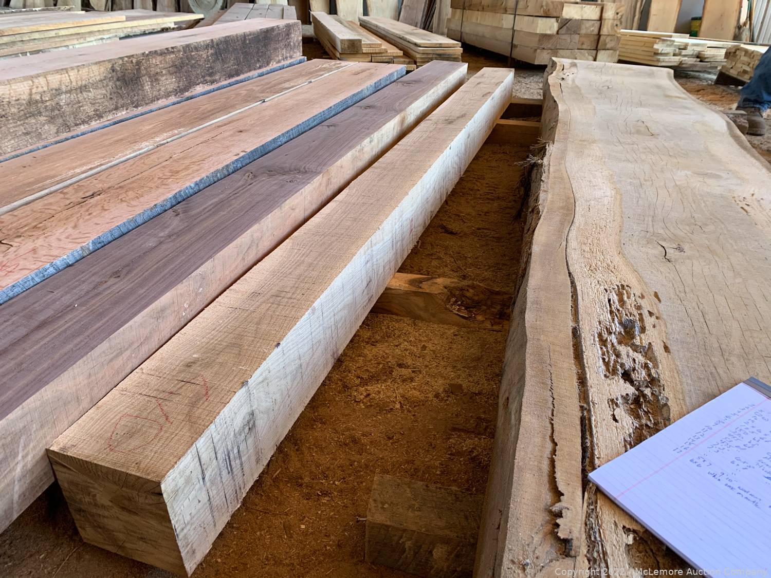 McLemore Auction Company Auction Hardwood Lumber and Live Edge Slabs