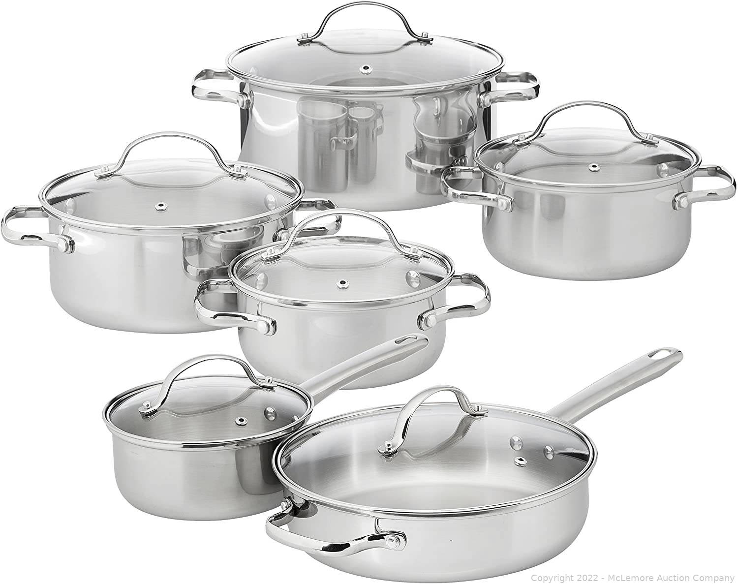 Amazon Basics 12 Piece Cookware Stainless Steel Set Read Description. 