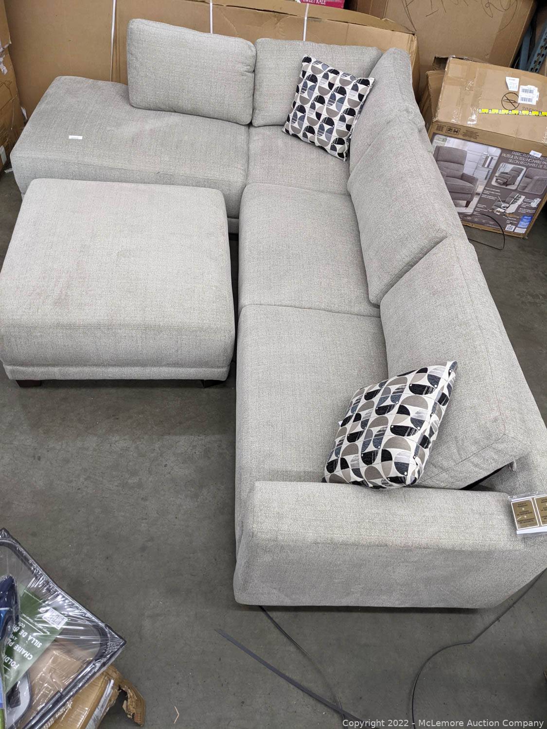 McLemore Auction Company Auction Power Reclining Fabric Sectionals