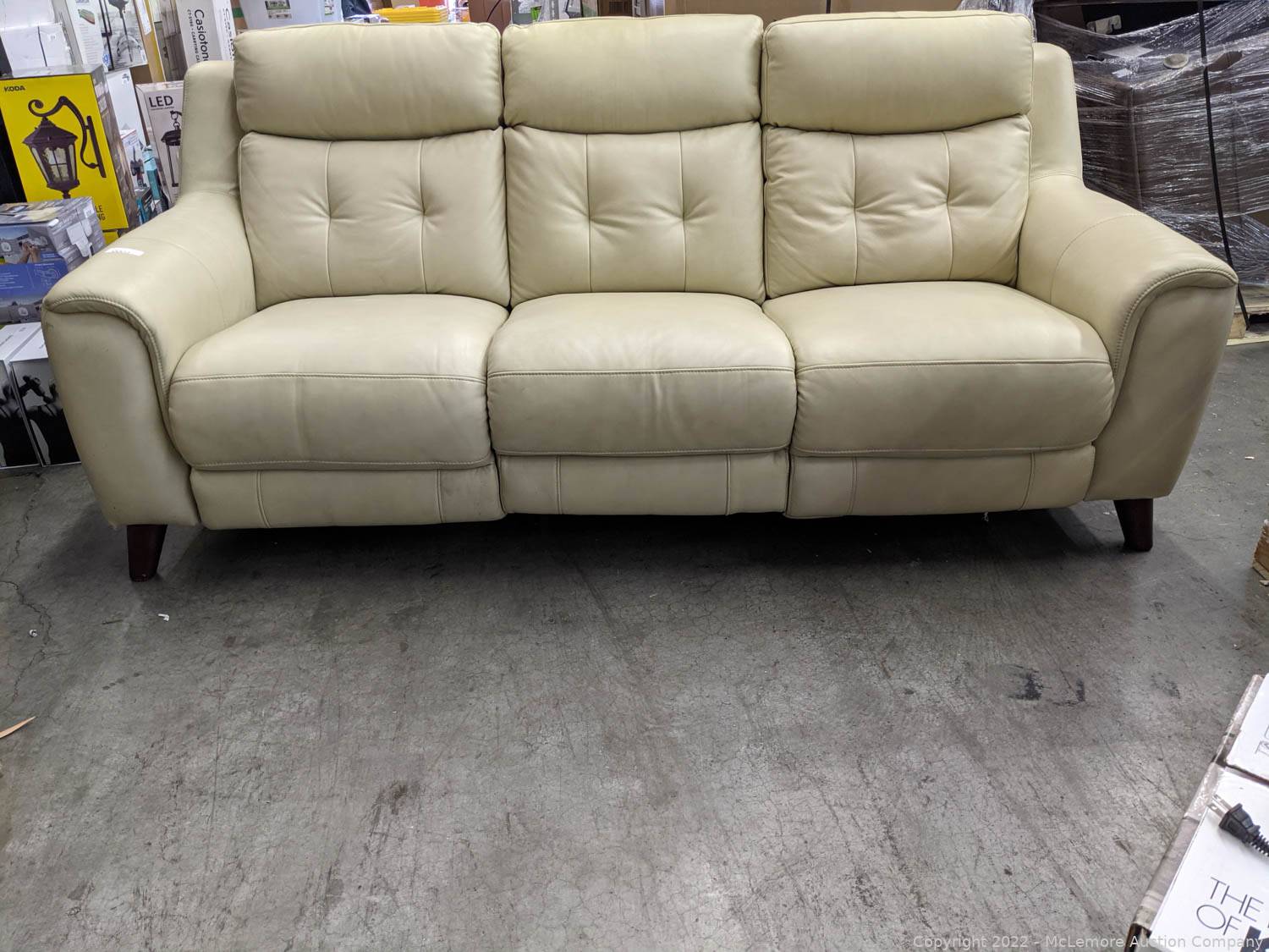 campania leather power reclining sofa with power headrests