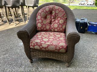 Wicker Arm Chair w/ Cushions