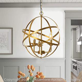 Poppity home 3 light Brass Orb Gold Chandelier light fixture