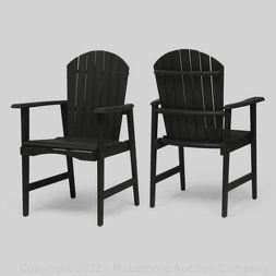2pk Malibu Acacia Wood Patio Adirondack Dining Chairs - Christopher Knight Home MSRP $250.00