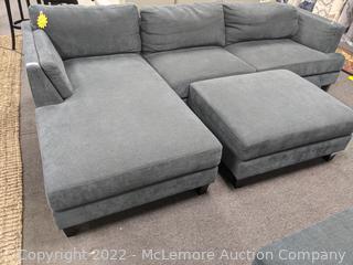 2-Piece Ellery Fabric Sectional with matching Ottoman - Store Display - Shows Wear - Still Good condition - SEE PIX - $1049 (See Description)