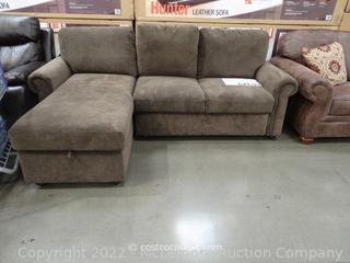 Pulaski Newton Chaise Sofa Bed - Brown Fabric - Storage in Chaise! Pull Out Bed - New Store Display - $649- See Link! (New)