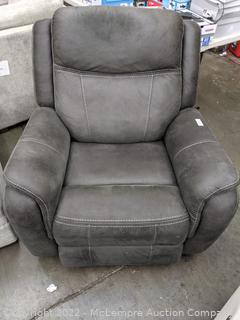 Charcoal Color  - Pillow top - stain-resistant; performance fabric with contrast stitching - Fabric Power Recliner - Please note - The Power Recline does not work - It will recline manually, but the power does not work. - $349 - SEE LINK (See Description)
