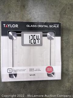 Taylor Digital Glass Bathroom Scale with Extra Large Display - Extra Large Backlit Display - Spacious, Durable, Tempered Glass Platform - Brushed Stainless Steel Accents - See Link! -  (New)