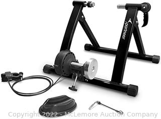 Bike Trainer Stand Indoor Cycling - Sportneer Magnetic Bicycle Exercise Stand with Noise Reduction Wheel for Road Bike MSRP $120.00
