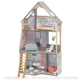 Kidkraft Alina Wooden Dollhouse with 15 Play Furniture Accessories MSRP$99.99