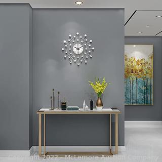 JUJUDA Large Wall Clocks for Living Room Decor Big Modern Crystal Wall Clock MSRP $102.00