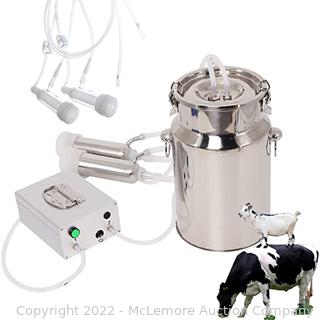 Wadoy Cow Goat Milking Machine, Electric Vacuum Pulsation Pump Milker, 2 in 1 Goat Cow Milker Machine with Pulsator (7L)
