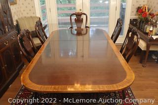 Large custom mahogany table with inlays.  Made in Hickory, NC