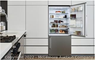 Bertazzoni REF31BMFXL  Professional Series 30 Inch Free Standing Bottom Mount Refrigerator MSRP $2200  APPEARS NEW, SMALL DENTS IN DOOR- SEE PICS