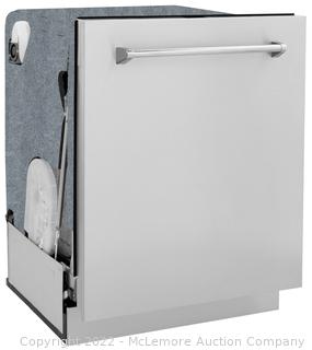 ZLINE DW771324 Panel Ready Top Control Dishwasher Fitted with White Custom Panel and Pro Handle  MSRP $1100  APPEARS NEW IN BOX

