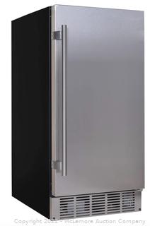 EdgeStar IB250SS 15 Inch Wide 20 Lb. Built-In Ice Maker with 25 Lbs. Daily Ice Production - No Drain Required MSRP $1100  APPEARS NEW NO BOX