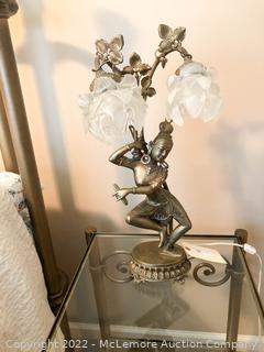 Decorative Brass Lamp with Glass Shades