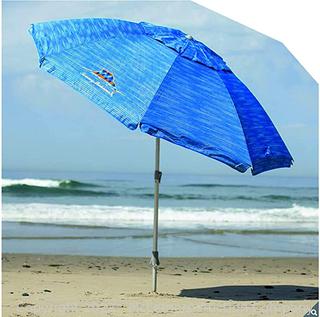 Tommy Bahama 8ft Beach Umbrella - Wind Vent and Patented Sand Anchor,Telescoping Aluminum Pole with Tilt Option - $46 - see link (New - Open Box)