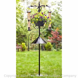 Bird Feeder Station with Baffle - 100% Steel Construction - 23.62 in L x 23.62 W x 80 in H - NEW - SEE LINK (New)