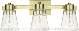 Prominence Home Fairendale - Bathroom vanity lamp with 3 soft golden lights with transparent glass 