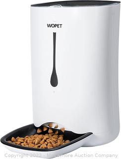 WOPET Automatic Pet Feeder Food Dispenser for Cats and Dogs–Features: Distribution Alarms, Portion Control, Voice Recorder, & Programmable Timer for up to 4 Meals per Day 