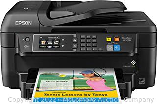 Epson WF-2760 All-in-One Wireless Color Printer with Scanner, Copier, Fax, Ethernet, Wi-Fi Direct & NFC, Amazon Dash Replenishment Ready Msrp $484.29 New open box. 
