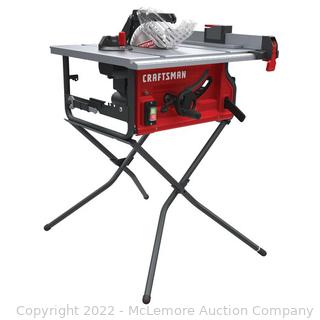 CRAFTSMAN  10-in Carbide-tipped Blade 15-Amp Corded Table Saw Msrp $199.99. Used tested and functions properly. 
