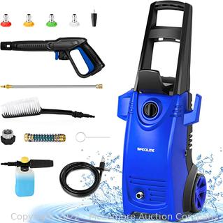 SPECILITE Electric Pressure Washer – 1800W High Power Electric Washing Machine with TSS, 2000 PSI 1.76 GPM Car Washer Cleaner for Home, Entrance, Fence, Patio Furniture, Garden, Glass (Blue)