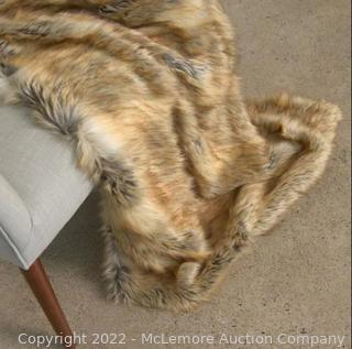 Best Home Fashion Amber Fox Faux Fur Full Throw Blanket 58 x 84