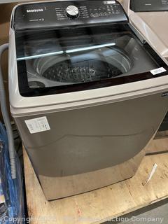 Mfg #  WA50T5300AC - Samsung - 5.0 Cu. Ft. High Efficiency Top Load Washer with Active WaterJet - Champagne - Good Condition - No Power when plugged in - $999 at Lowes (See Description)