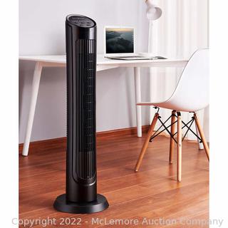 OmniBreeze Tower Fan - 4 Speeds (Ultra Quiet-Low-Medium-High) - 3 Breeze Modes (Normal, Natural, or Sleep) - Full Function Remote Control with Duracell Battery - See Link!   (New)