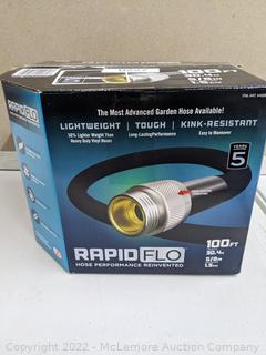 Rapid Flo 5/8 in. x 100 ft. Compact Garden Hose - Kink Resistant - 600 PSI Burst Strength - Long lasting performance - See Link! -  (New)