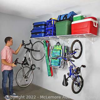 SafeRacks Wall Shelf Combo Kit, Two Shelves, Four Deck Hooks - 18in x 48in Each (New)