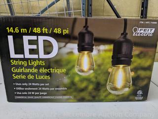 Feit Electric 48' LED Filament String Light Set - Decorative Filament LED Bulbs 2200K, Shatter Resistant Bulbs - Includes 24 Screw Base LED Bulbs Plus 2 Spares (Per Pack) - $59 on Costco - See Link! -  (New)