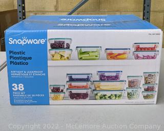 Snapware 38-piece Plastic Food Storage Set - Snaplock Lids - Airtight With Easy Open and Close - 19 Containers & 19 Lids -  (New - Open Box)
