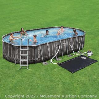 New Factory Sealed - Bestway Power Steel 22’ x 12’ x 48Ғ Above Ground Oval Pool Set - Model 5615GE -Size: 22 ft. x 12 ft. x 48in - Water Capacity at 90%: 6,021 gal - Easy, No Tool Setup and Takedown - $799 SEE LINK! (New)