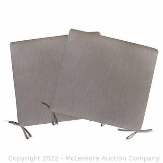 Grey - Peak Season Sunbrella Outdoor Seat Cushion / Pad, 2-Pack -Dimensions: 18” L x 19” W x 2” H - Sunbrella Fabric - Universal shape with ties -  SEE LINK - $39 (New)