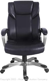 Amazon Basics High-Back Bonded Leather Executive Office Computer Desk Chair - Black (6ft) New. Box damage Msrp $110 